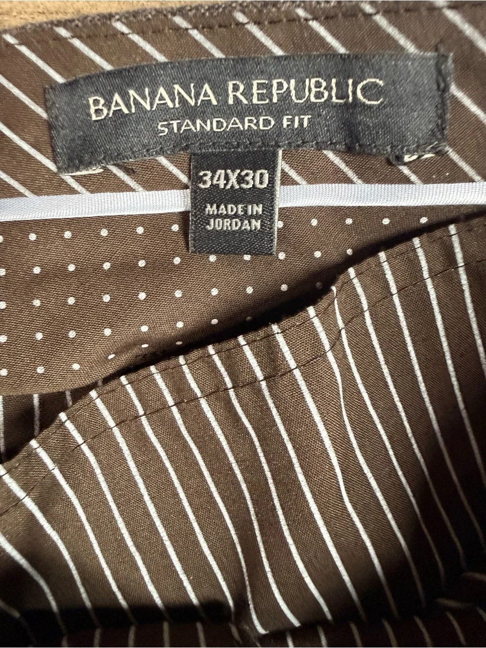 Banana Republic 100% Wool Pleated Dress Pants Mens 34x30 Brown Standard Fit EUC